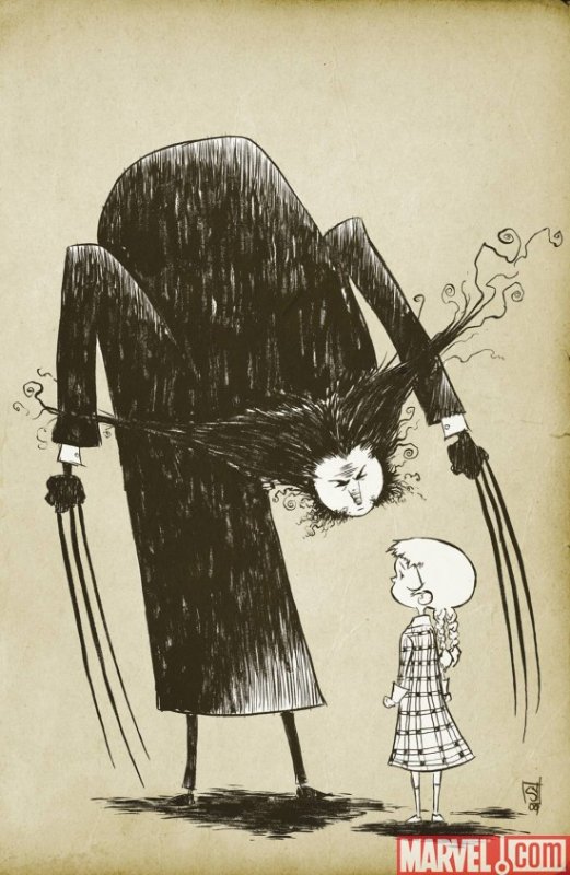 In the style of Edward Gorey.