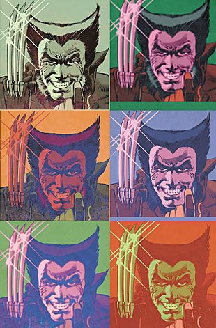 Wolverine goes pop in this Andy Warhol-inspired image. 